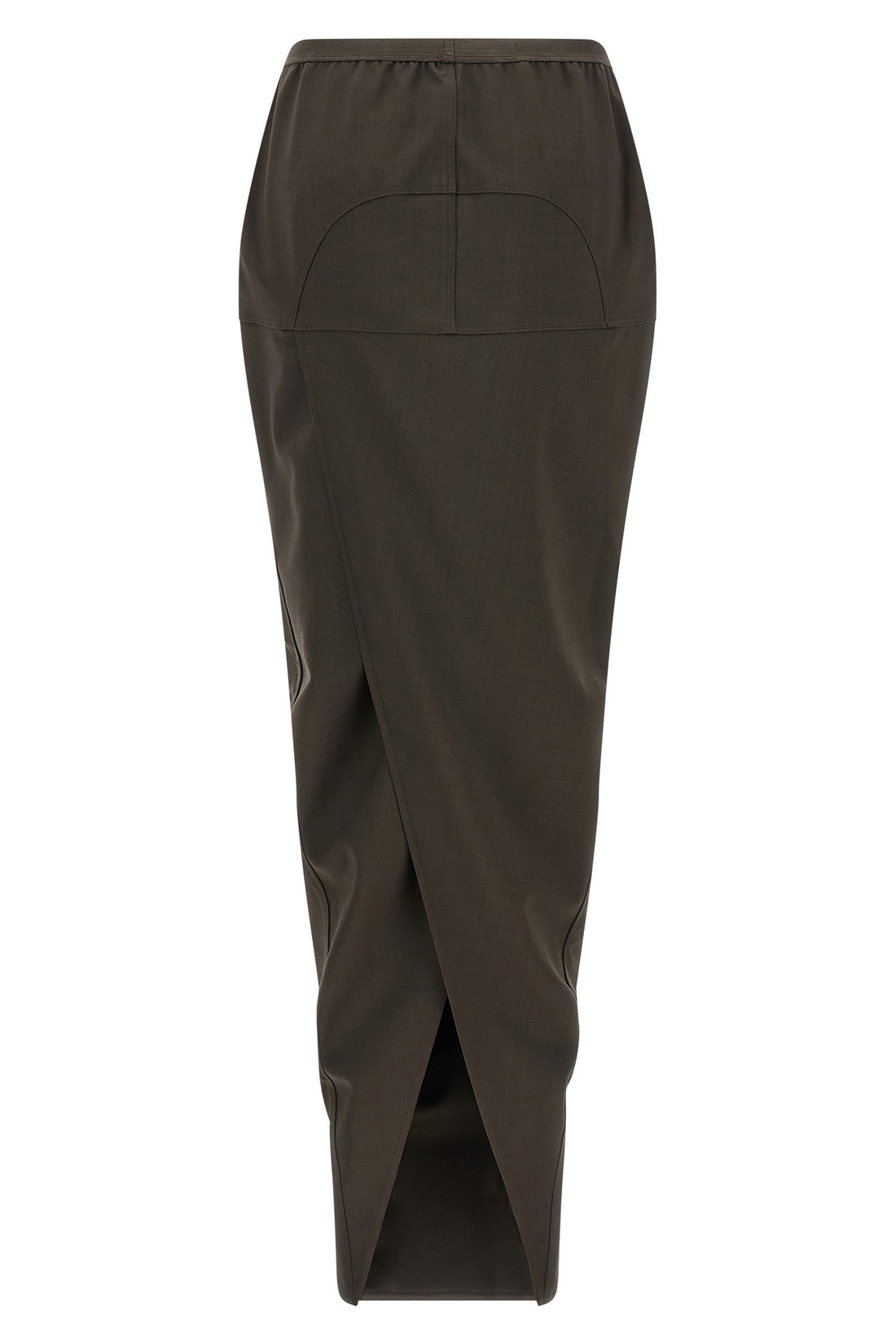 RICK OWENS 42 soft pillar long skirt in wool blend