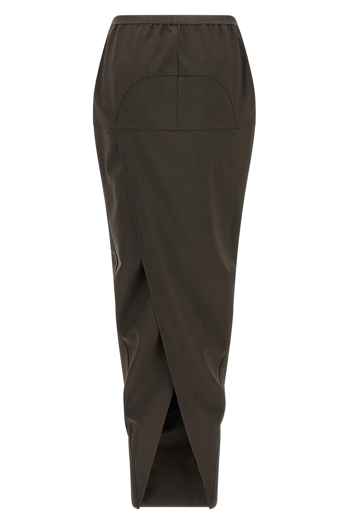 soft pillar long skirt in wool blend