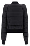 duvet flight quilted and goose down padded nylon bomber jacket