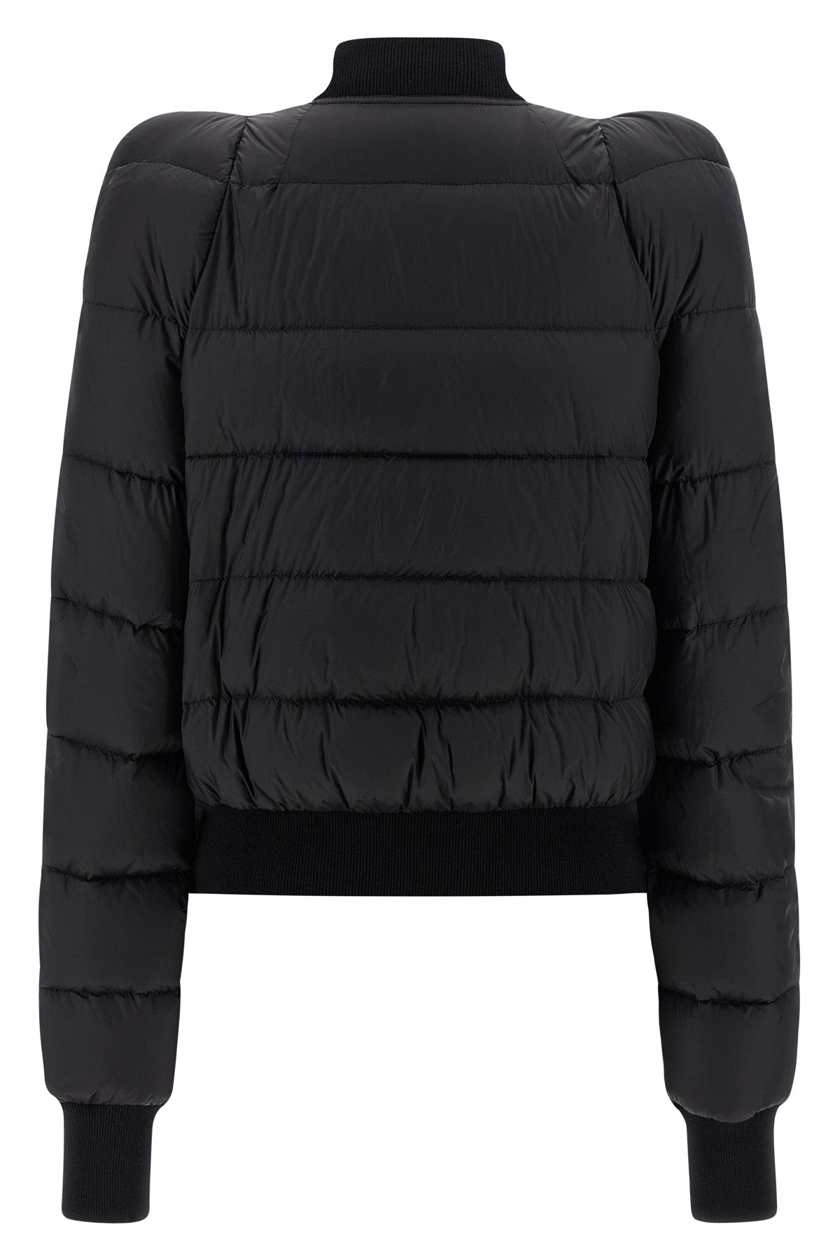 duvet flight quilted and goose down padded nylon bomber jacket