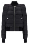 duvet flight quilted and goose down padded nylon bomber jacket