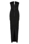 long prong gown off-the-shoulder wool dress