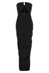 long prong gown off-the-shoulder wool dress