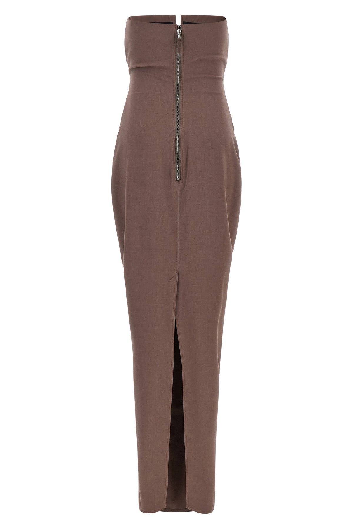 the extra long rick owens prong dress defines a new concept of sculptural tail