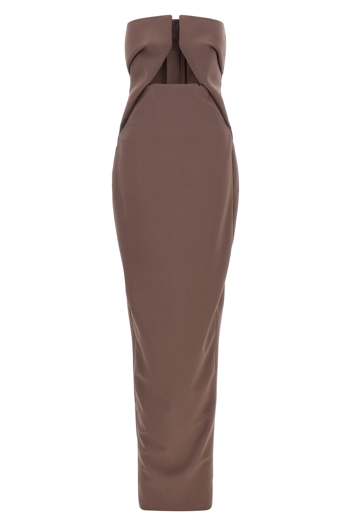 the extra long rick owens prong dress defines a new concept of sculptural tail