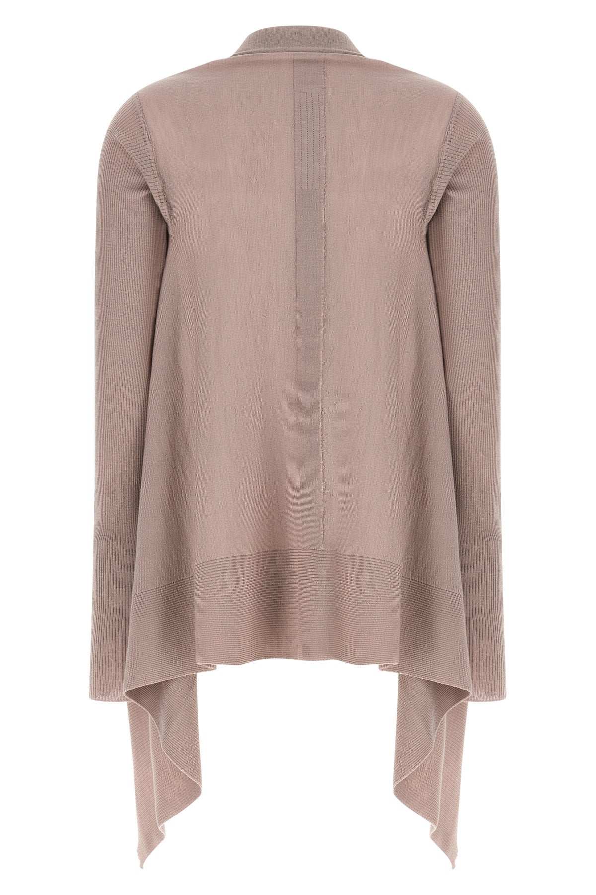 the rick owens medium wrap cardigan defines a deconstructed silhouette through