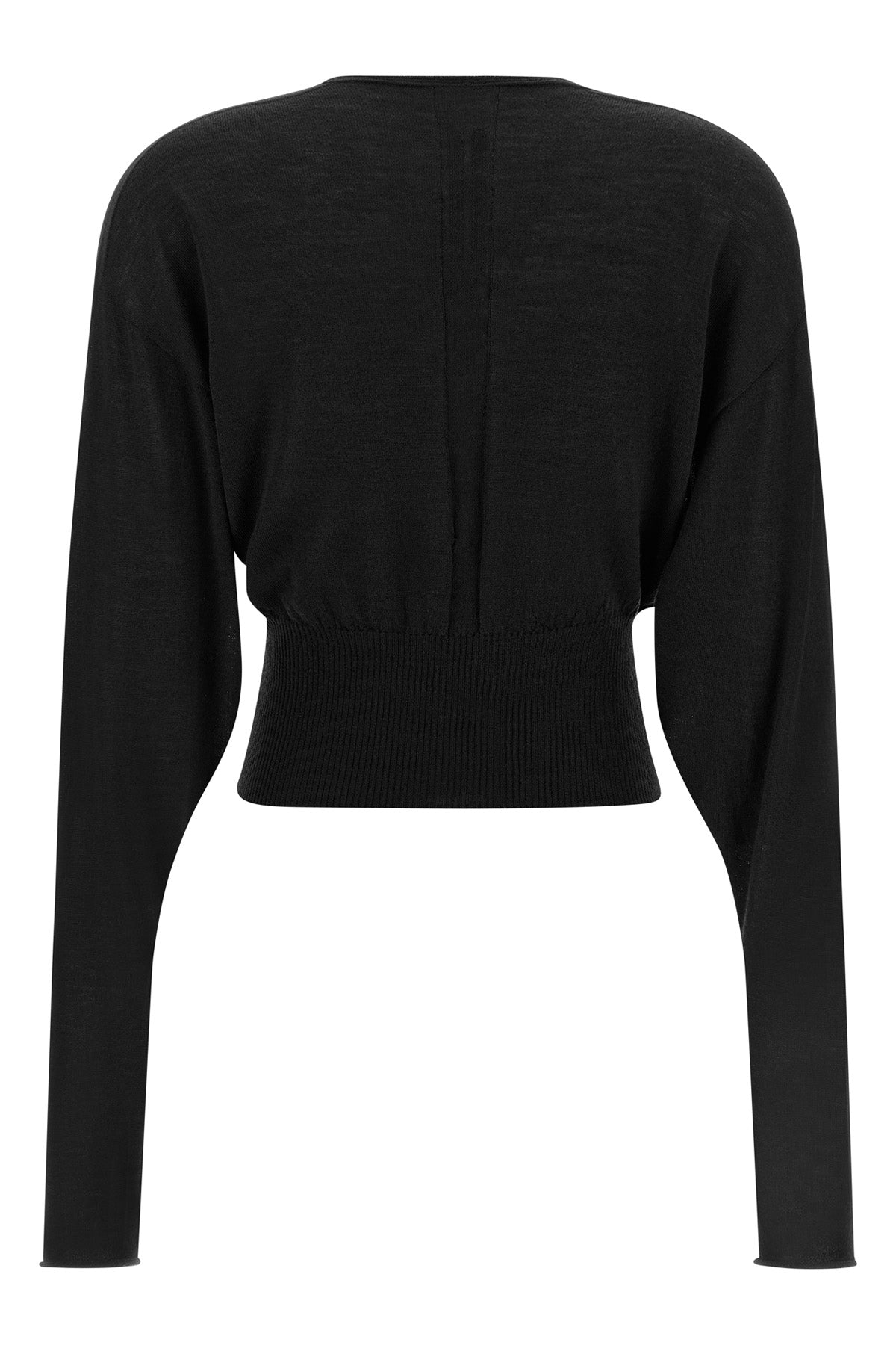 v cropped crop top in light shaved wool knit