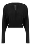 v cropped crop top in light shaved wool knit