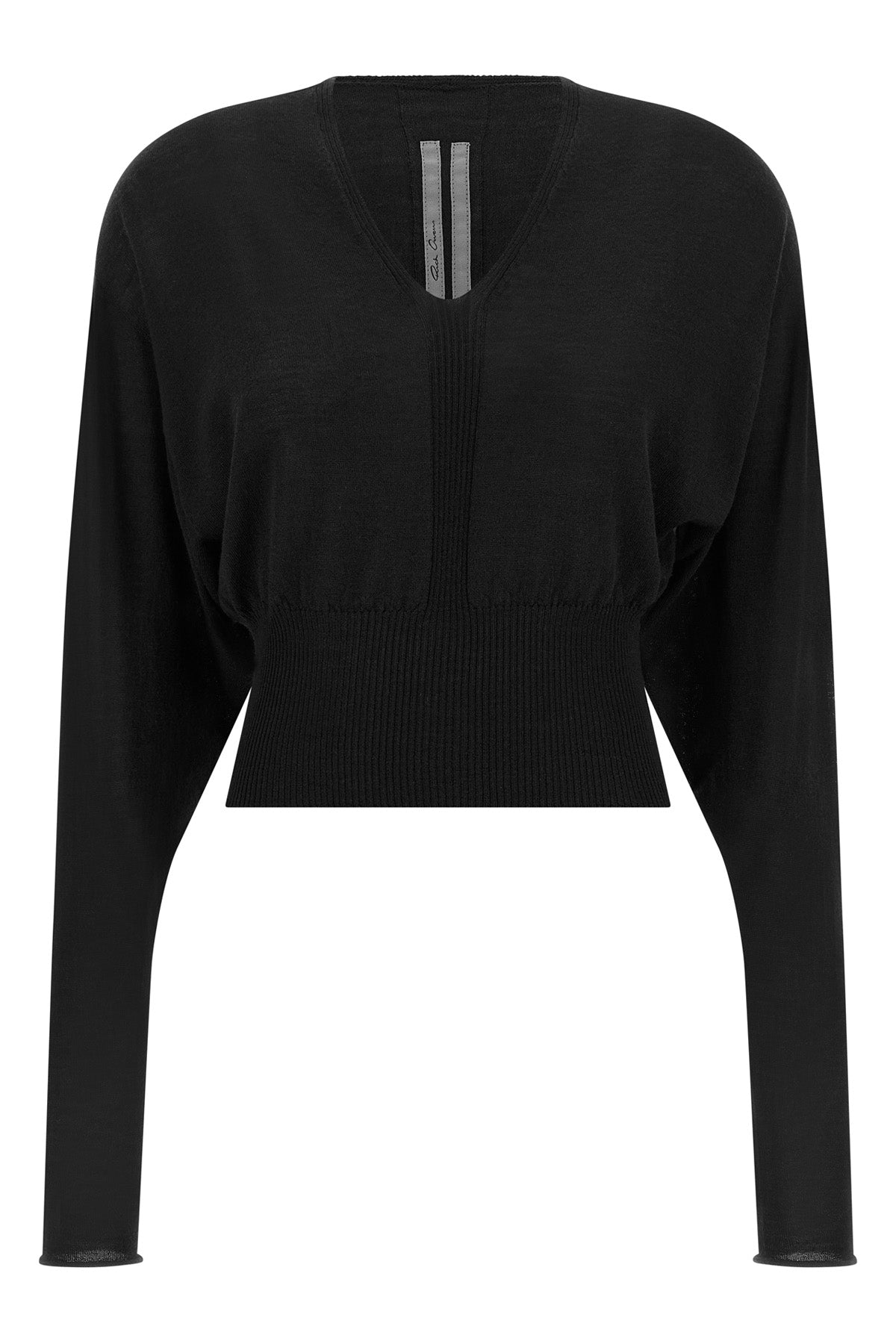 v cropped crop top in light shaved wool knit