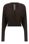 v cropped crop top in light shaved wool knit