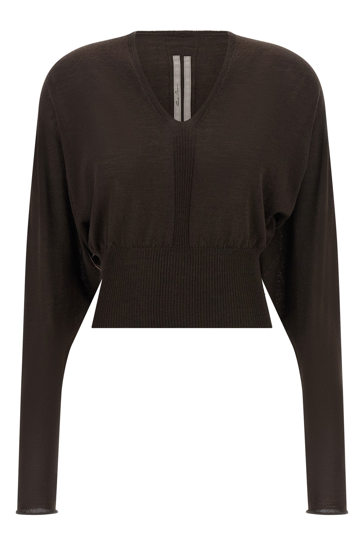 v cropped crop top in light shaved wool knit