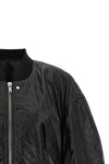 secchia cropped flight hammered leather bomber jacket