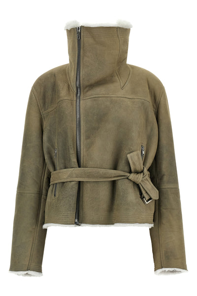 the cropped flight jacket by rick owens is distinguished by a structured silho