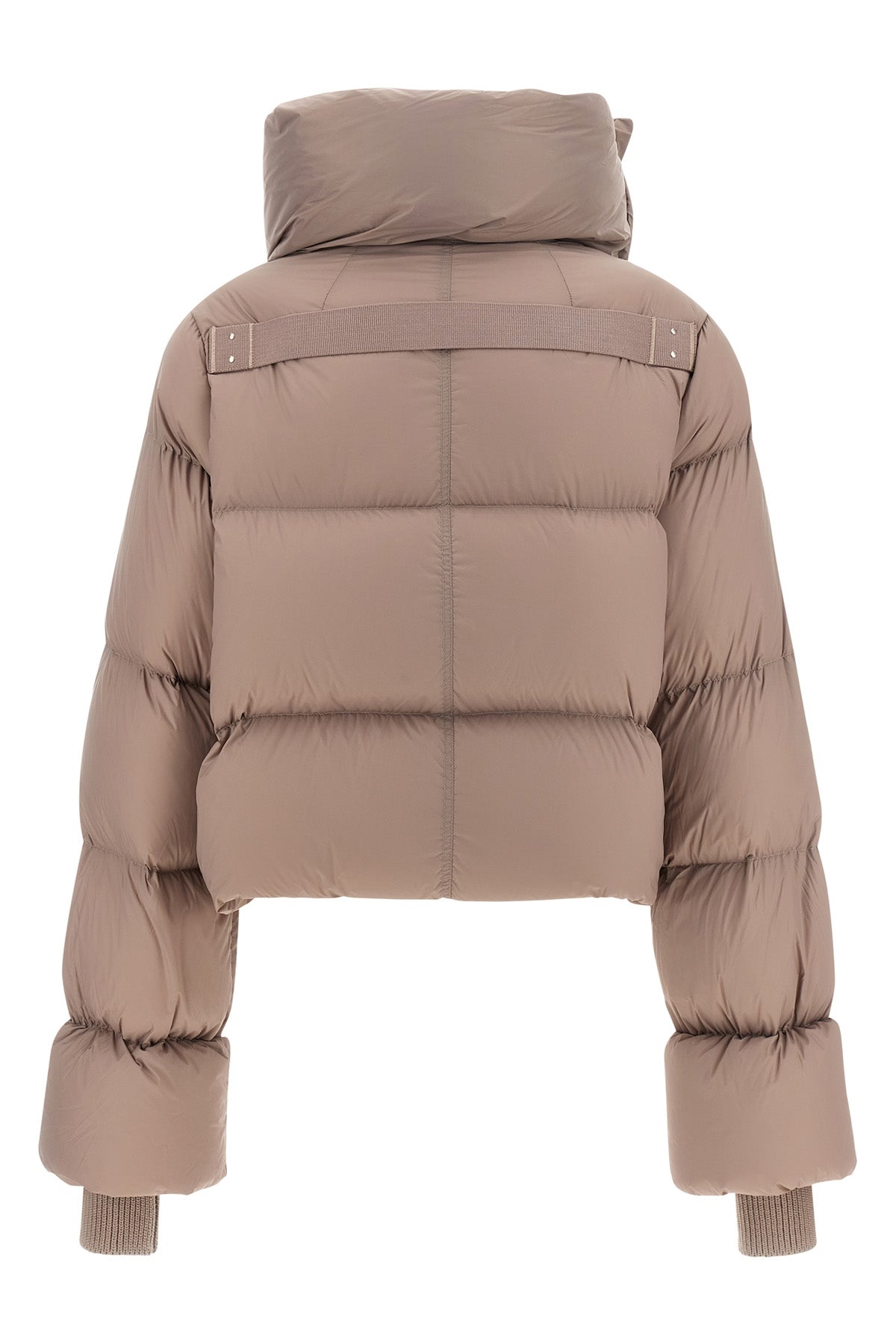 the rick owens down jacket redefines winter volumes through a cropped silhouette
