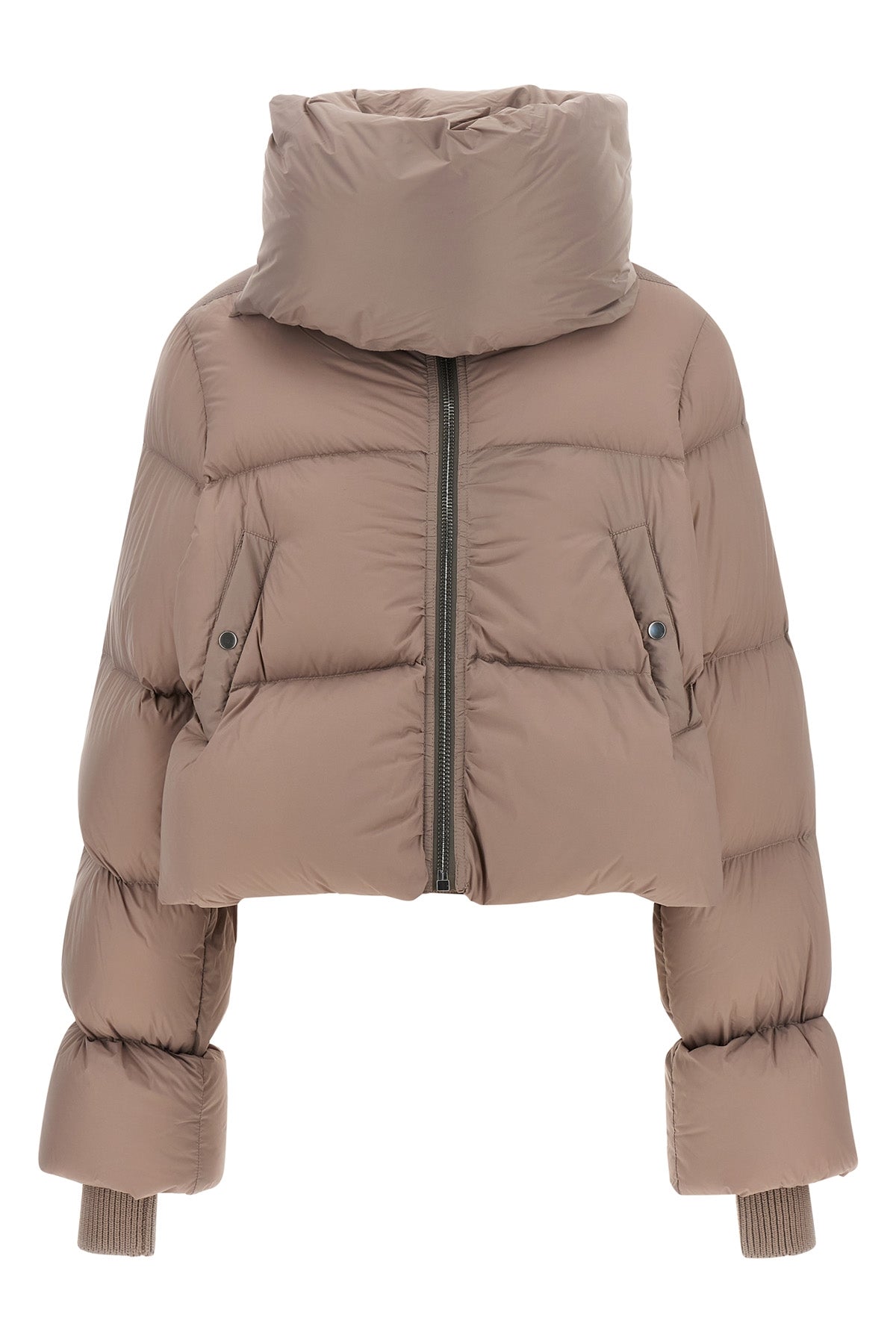 the rick owens down jacket redefines winter volumes through a cropped silhouette