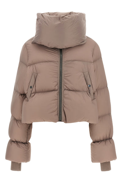 the rick owens down jacket redefines winter volumes through a cropped silhouette