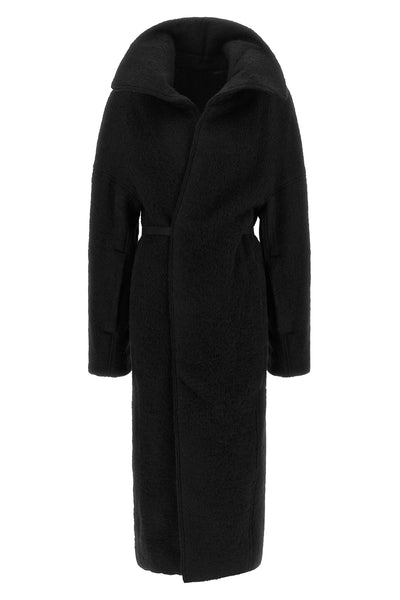 the rick owens dracucollar belted coat defines new volumes through an avant-ga