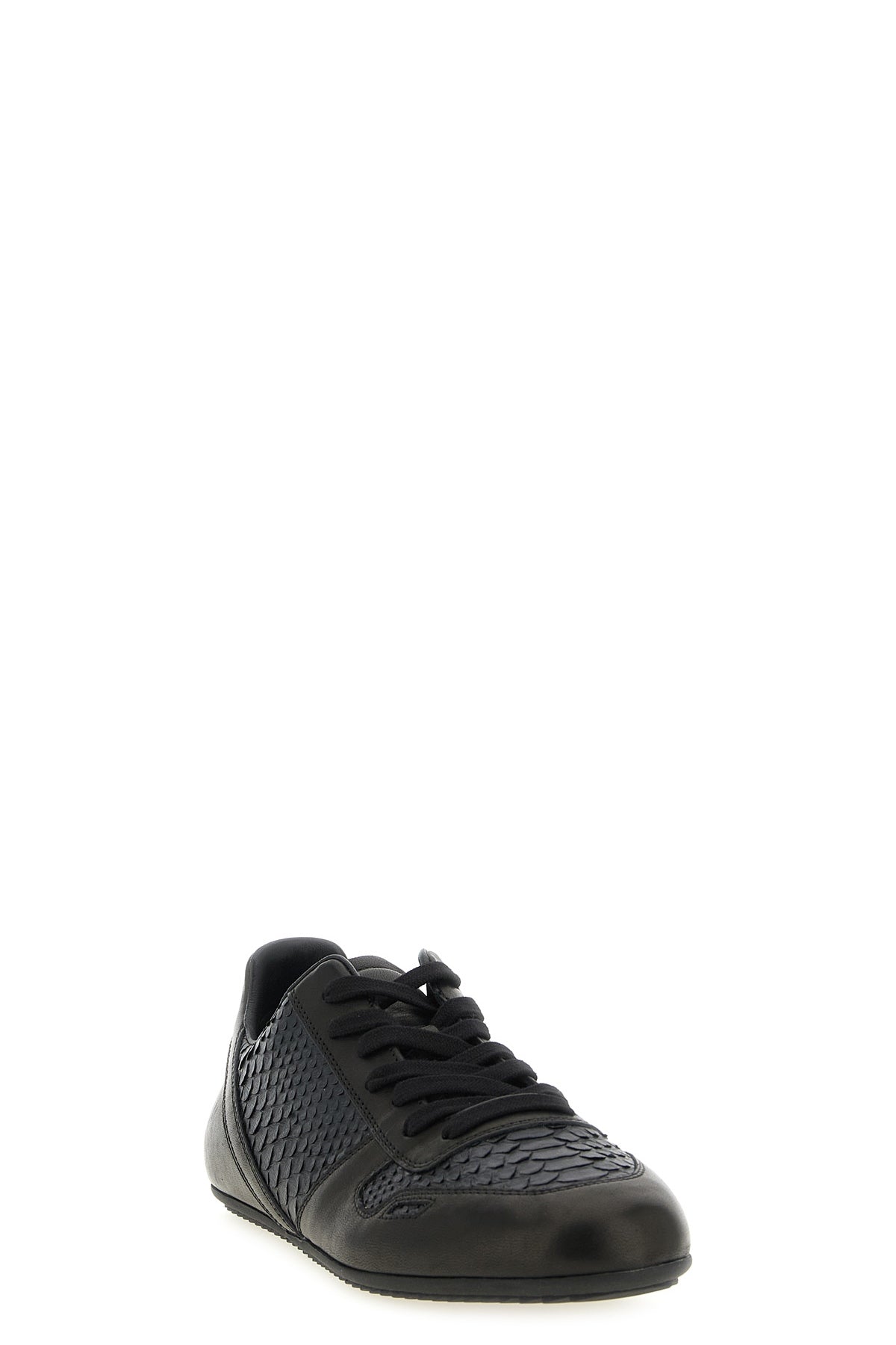 minimal sneaks sneakers in python leather and tone-on-tone linus lambskin