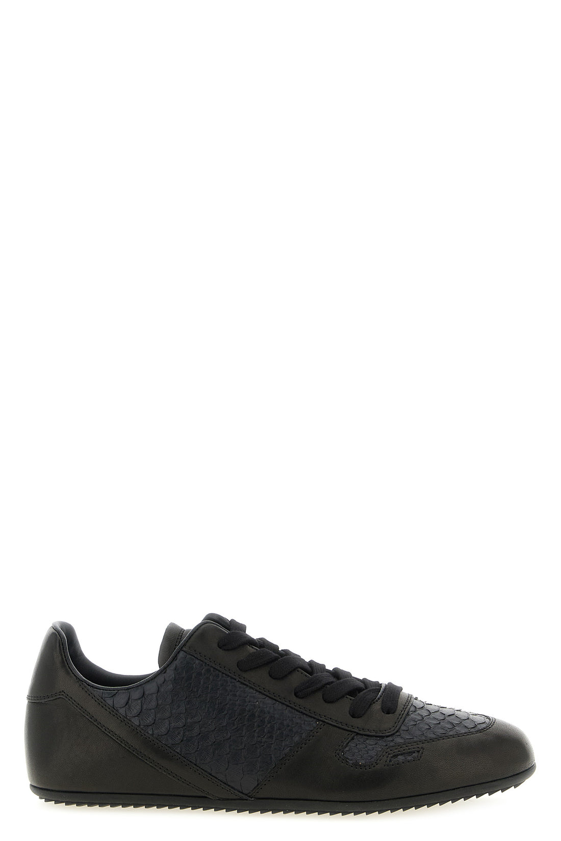 RICK OWENS 41 minimal sneaks sneakers in python leather and tone-on-tone linus lambskin