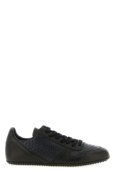 minimal sneaks sneakers in python leather and tone-on-tone linus lambskin