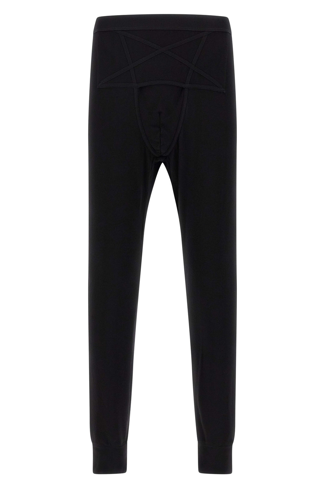 RICK OWENS 50 thermal bottom medium weight knit leggings in viscose and wool blend