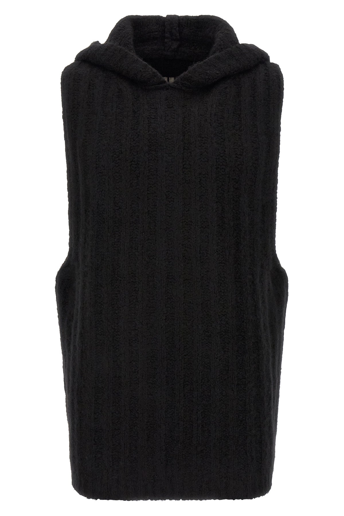 the sleeveless rick owens hooded tank top
