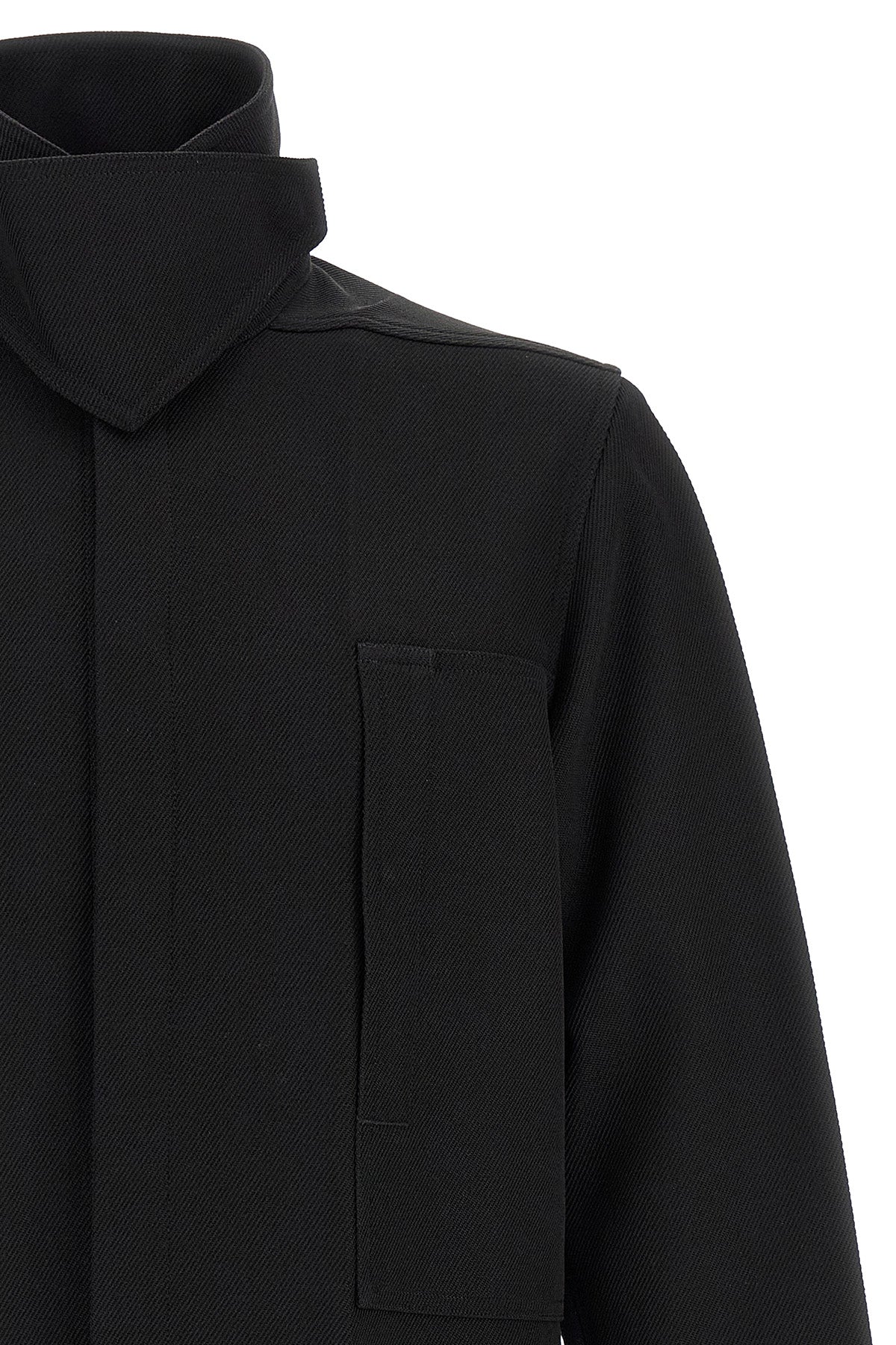 the rick owens outershirt jacket in absolute black
