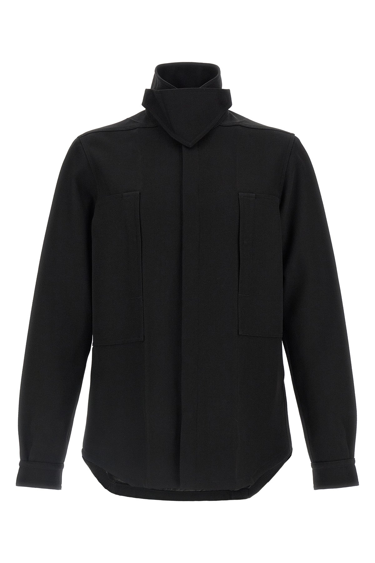 the rick owens outershirt jacket in absolute black