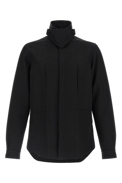 the rick owens outershirt jacket in absolute black