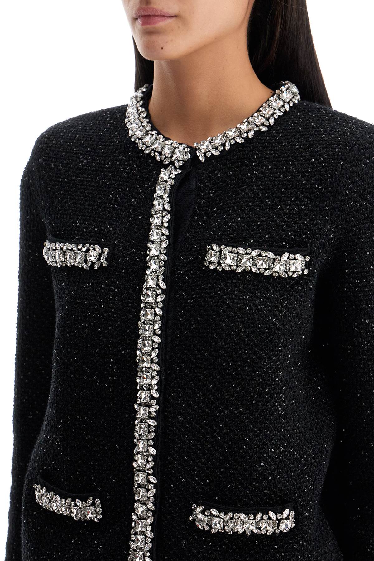 &quot;cardigan with crystals and sequ