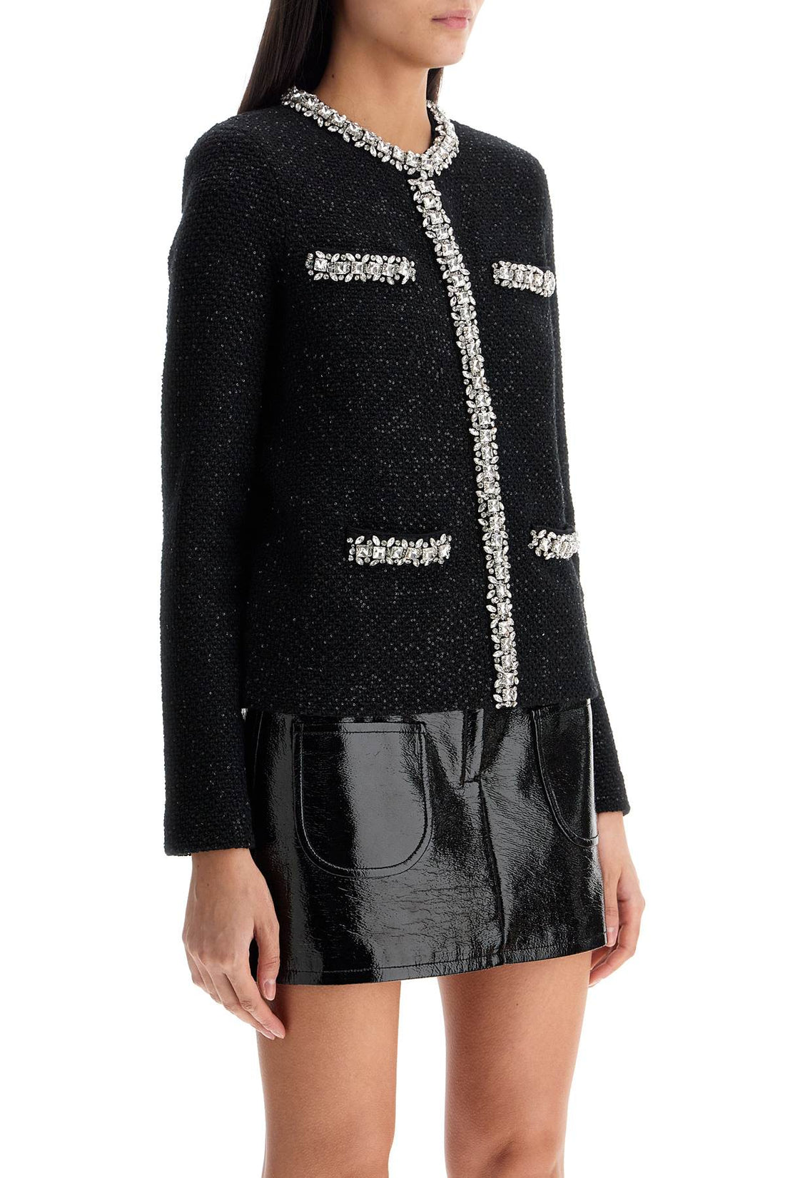 &quot;cardigan with crystals and sequ