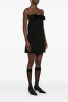 black crepe bandeau mini crêpe dress