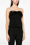 black crepe bandeau crêpe top