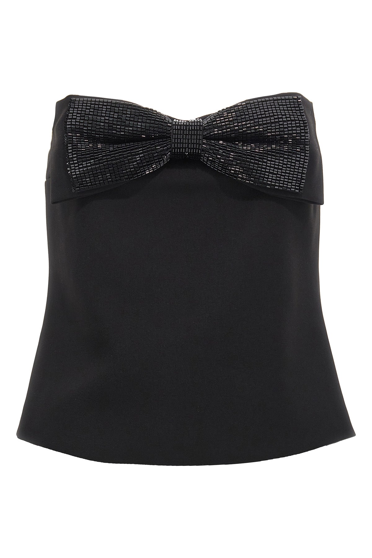black crepe bandeau crêpe top