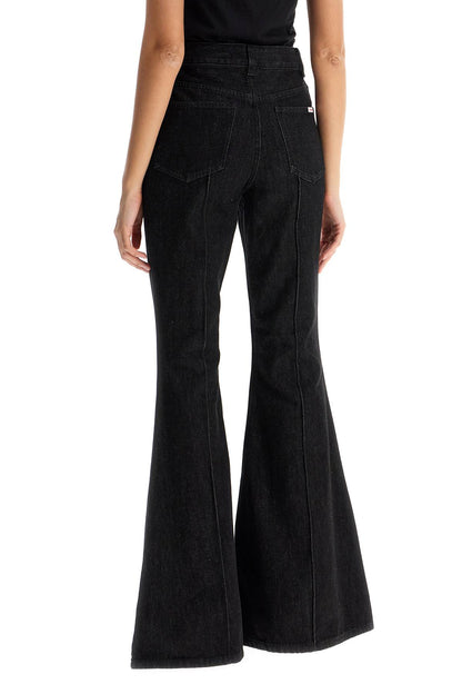 high-waisted flare jeans for