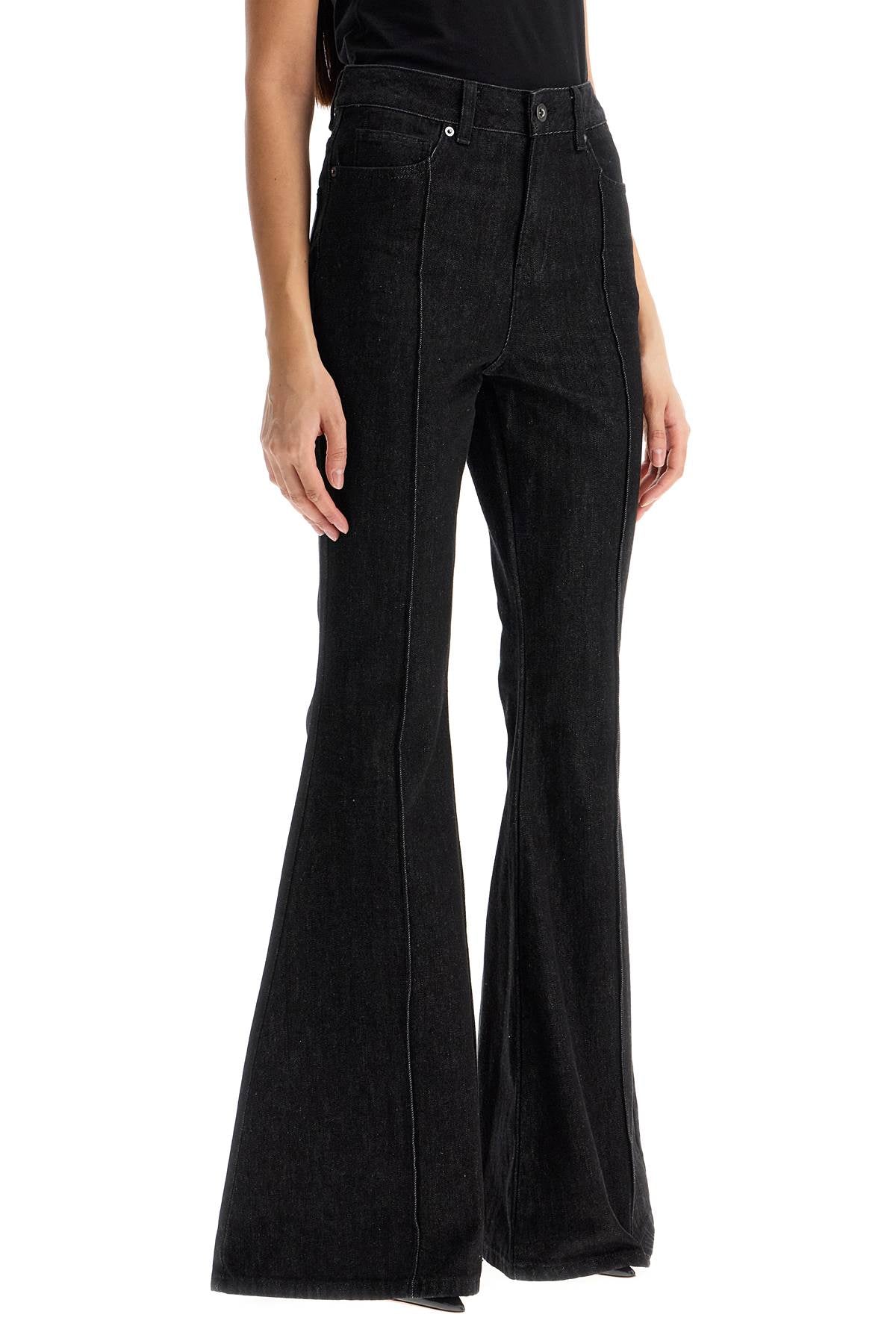 high-waisted flare jeans for