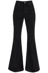 high-waisted flare jeans for