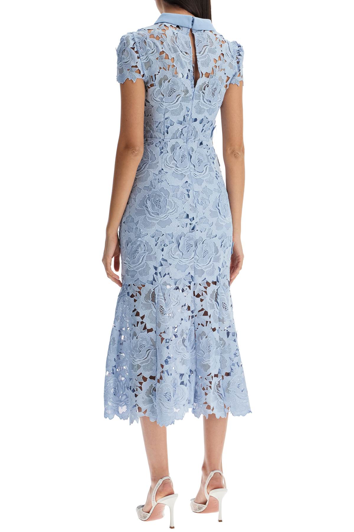 floral lace midi dress with eight