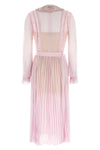 pink pleated georgette midi dresses in pleated viscose georgette