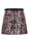 floral sequin mini fabric skirt