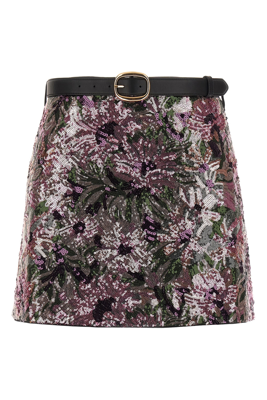 SELF PORTRAIT 6 floral sequin mini fabric skirt