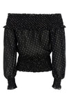 black and gold chiffon metallic fil coupé top