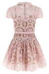 pink floral lace mini floral lace dress