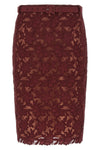 burgundy guipure lace midi floral guipure lace skirt