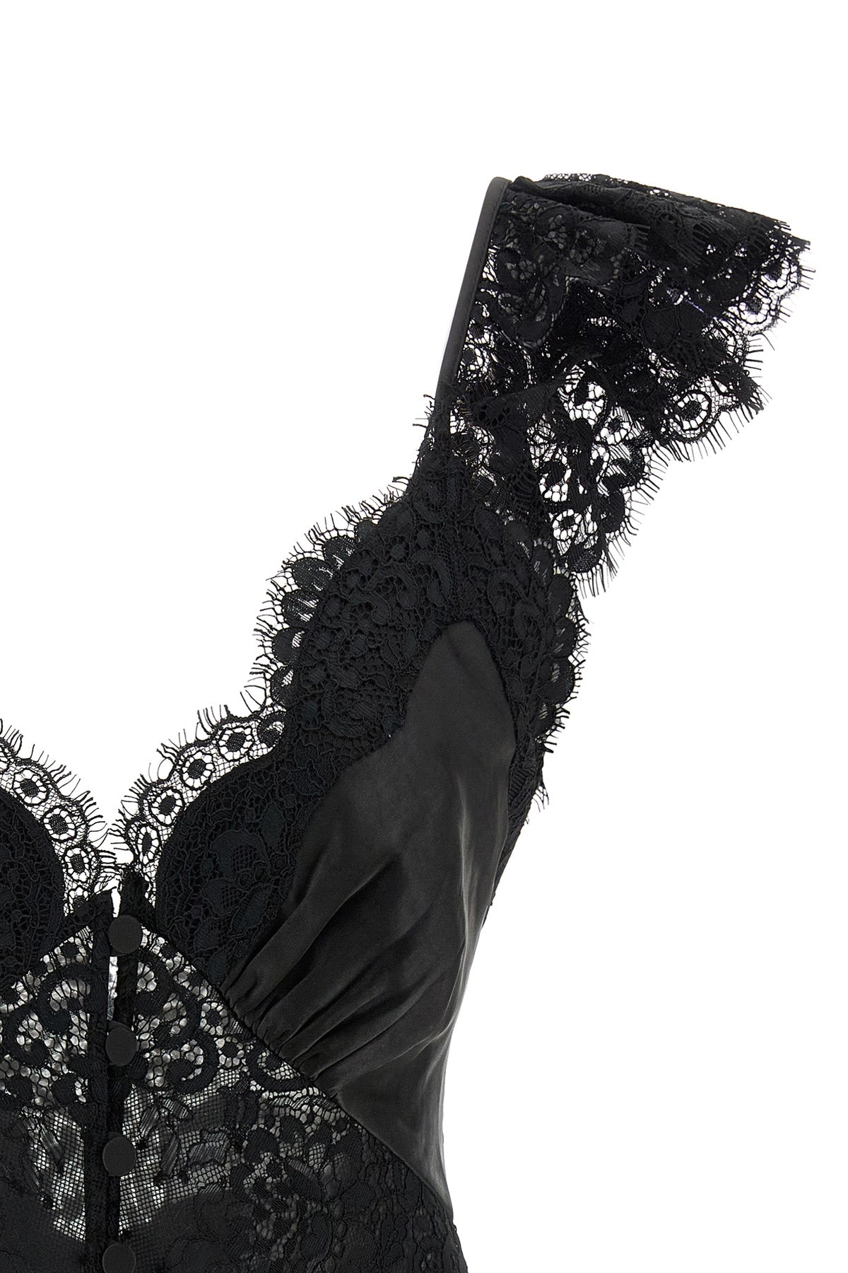 black satin lace satin top