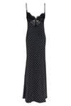polka dot satin lace maxi polka dot print satin dress