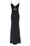 polka dot satin lace maxi polka dot print satin dress