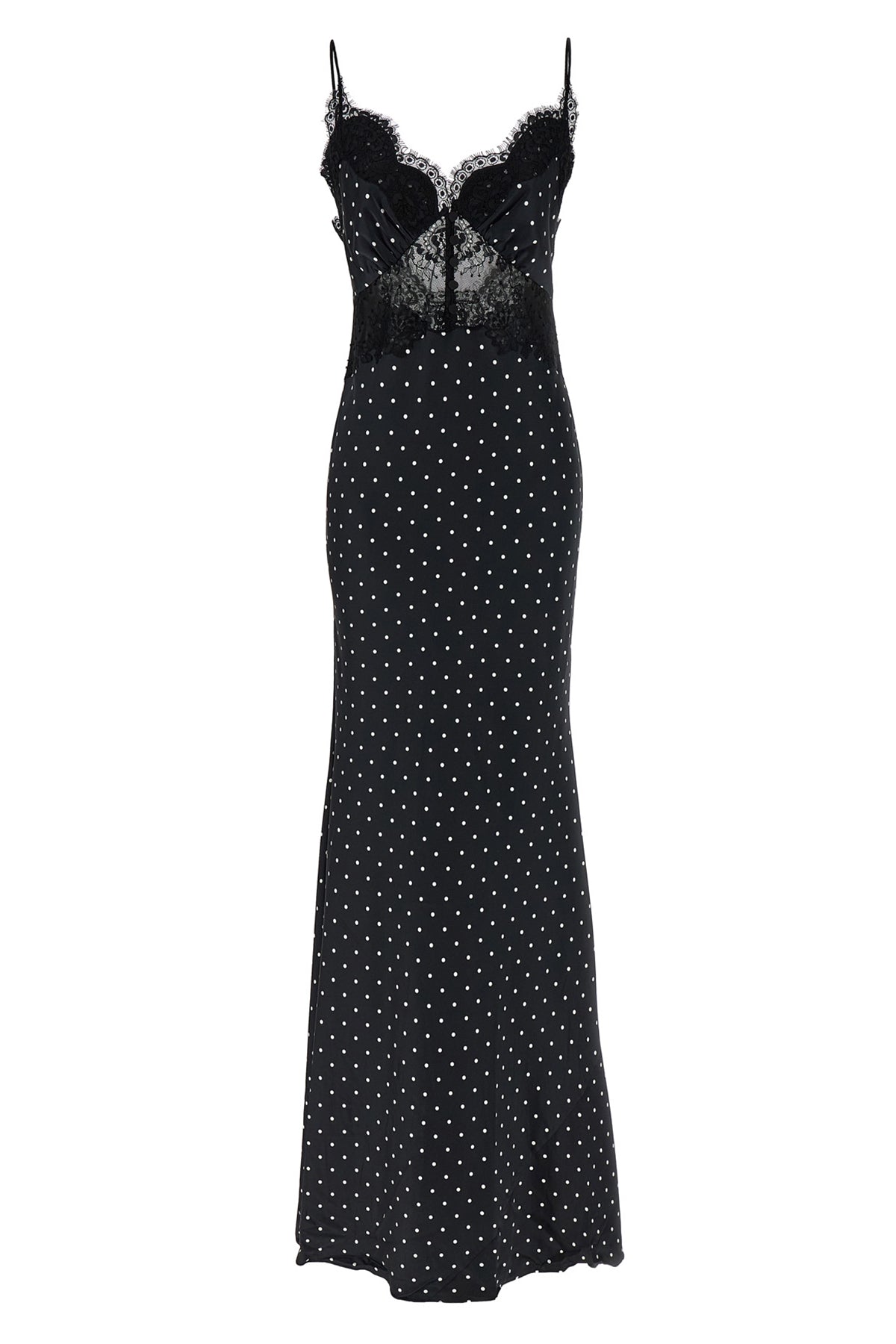 polka dot satin lace maxi polka dot print satin dress