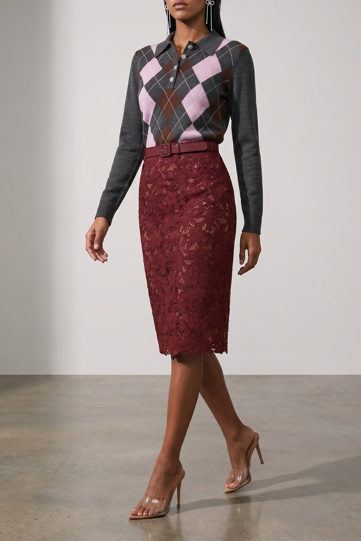 grey argyle lightweight argyle wool sweater