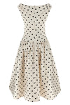 cream polka dot cotton midi polka dot print cotton dress